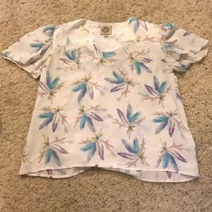 Family Affairs XS Sheer Floral Blouse
